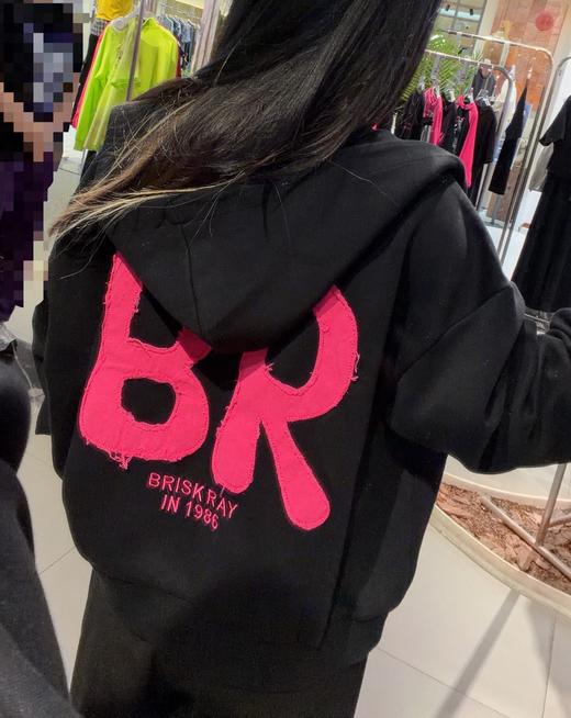 NC撞色字母卫衣式拉链外套60110（黑）春季261011250321 商品图1