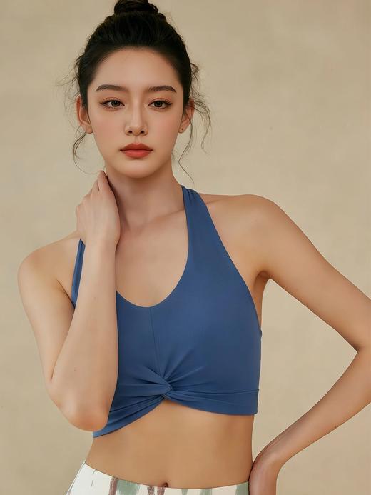 瑜伽服运动上衣背心前胸扭结带胸垫瑜伽背心普拉提户外健身 000LSWD054 商品图4