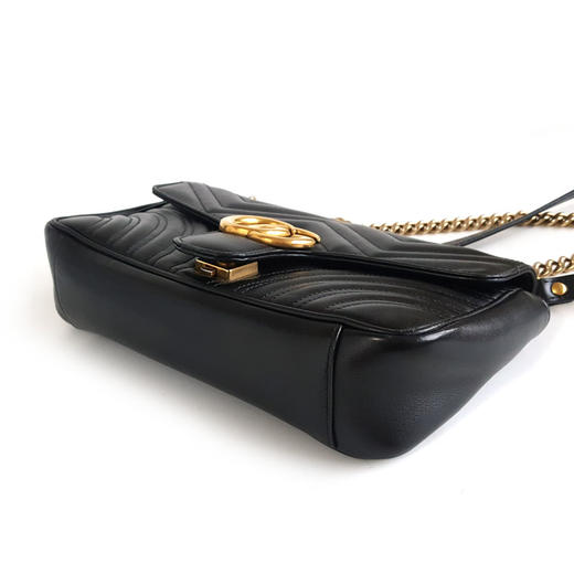 【95新】Gucci古驰Marmont系列443497黑金马蒙26链条包单肩斜挎包女士160326AK21 商品图5