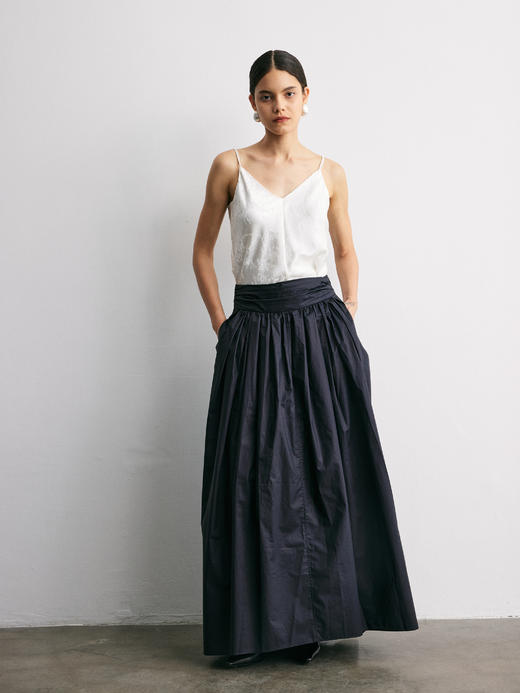 YANYI CHANG｜91880531 腰部抽褶量感半裙 [ 黛墨黑 ] 商品图6