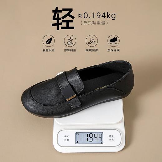 ZHR软底妈妈鞋一脚蹬乐福鞋2025夏新款平底百搭小皮鞋黑色工作鞋 商品图6