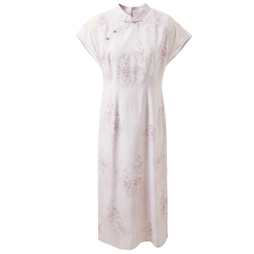 【巧笑嫣然】三彩2026夏季新款印花立领收腰连衣裙新中式长裙C 商品图4