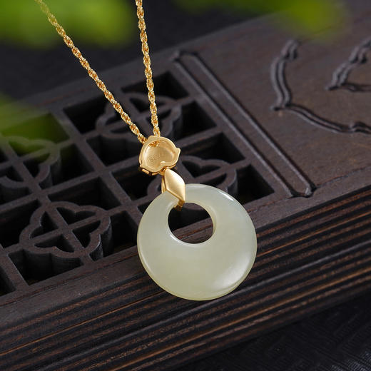 子佩集S925银【平安莲】套链【DZ05311】纯银古法银项链平安扣镀金2509 商品图3