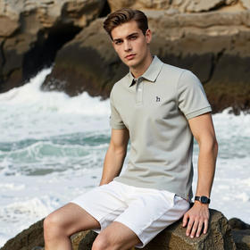 棉+莱赛尔面料舒适透气夏季男士短袖polo衫休闲翻领T恤   XLM-CM8687151