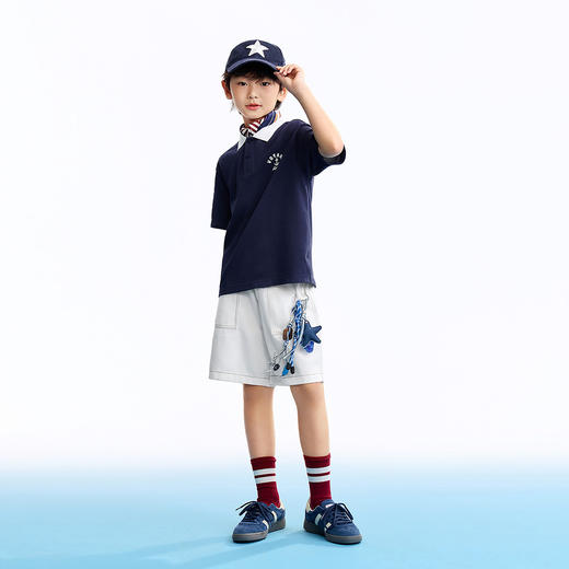 男童翻领短袖针织衫夏季新款安奈儿童装EB621657 商品图3