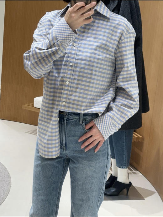 318-1 仅此一批 自留推荐 渠道货 ED高圆圆同款方格纹衬衫 商品图3