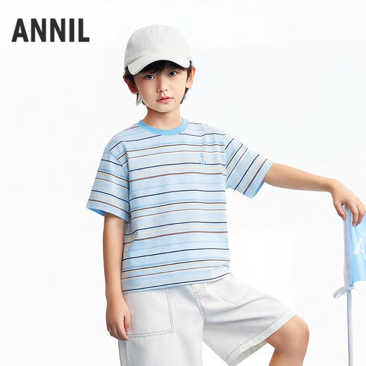 男女童圆领短袖针织衫夏季新款安奈儿童装EM621634 商品图2