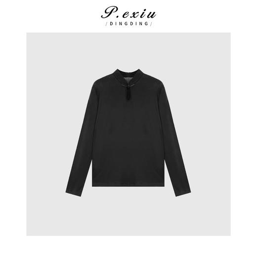 03-4潘依绣丁丁宠粉PanYiXiu/潘依绣天丝新中式盘扣设计小立领气质衬衫 Q18250 商品图1