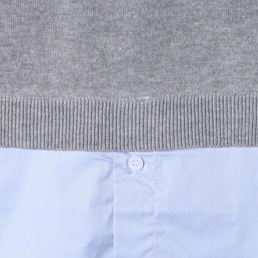 SDSA男装2026新款高贵轻奢韩版撞色假两件针织短袖T恤百搭宽松 商品图3