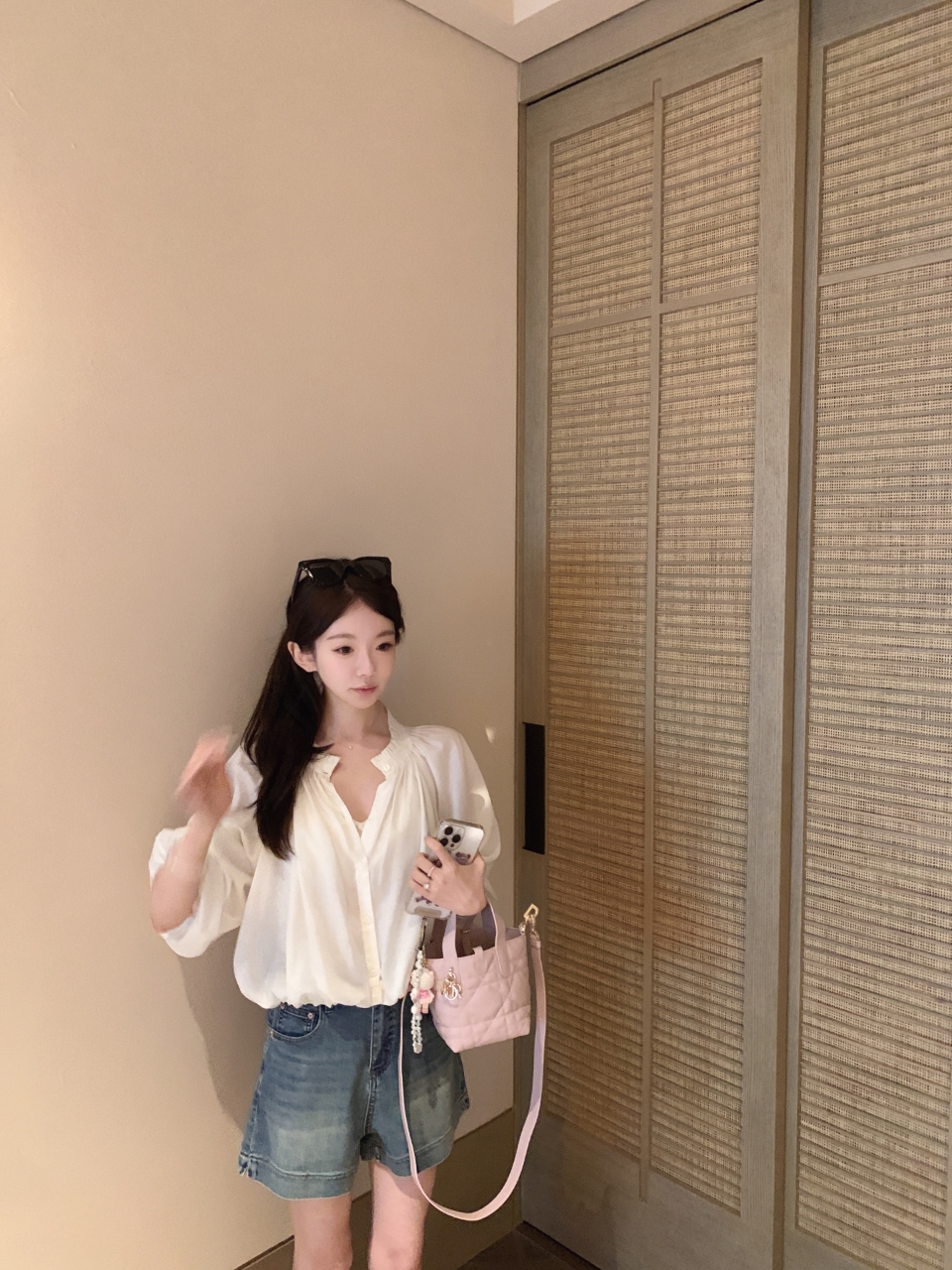 金蘑菇菇 公主的防晒 / 气质通勤70天丝30亚麻衬衫女 木耳边收腰灯笼袖 夏季法式温柔风薄款上衣