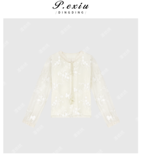 03-4潘依绣丁丁宠粉新中式拼接蕾丝勾花精致气质衬衫 Q1269
