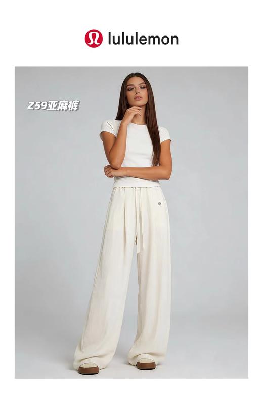 F0318130春夏新款女士高腰天丝亚麻弯刀裤遮肉显瘦休闲裤 商品图7