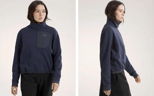 鸟家Olera Zip Neck女款华夫格银离子半拉链卫衣3.12 商品图0