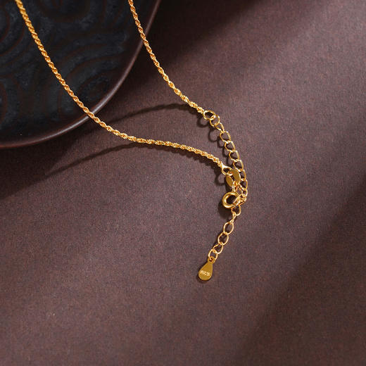 子佩集S925银【玉莹】和田玉套链项链【WSB7187】国潮镀金平安扣2509 商品图4