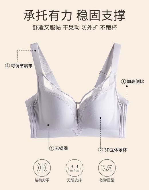 轻奢体感！100%蚕丝内里抑菌聚拢文胸 商品图13