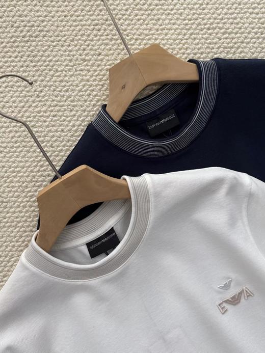 F0318125新款情侣款珠地纯棉时尚百搭圆领刺绣短袖薄T恤 商品图2