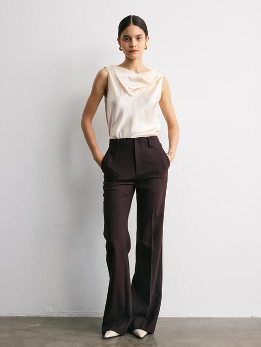 YANYI CHANG｜92890481 脚口开叉修身显瘦喇叭裤 [ 烟墨花灰 ] 商品图3