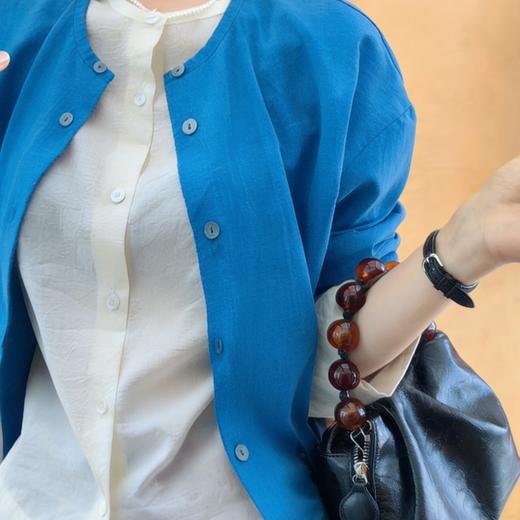 LONGNVFAIR克莱因蓝纯棉假两件衬衫  | 把天空穿在身上，显白高级【3-7天发货，周末顺延】 商品图5