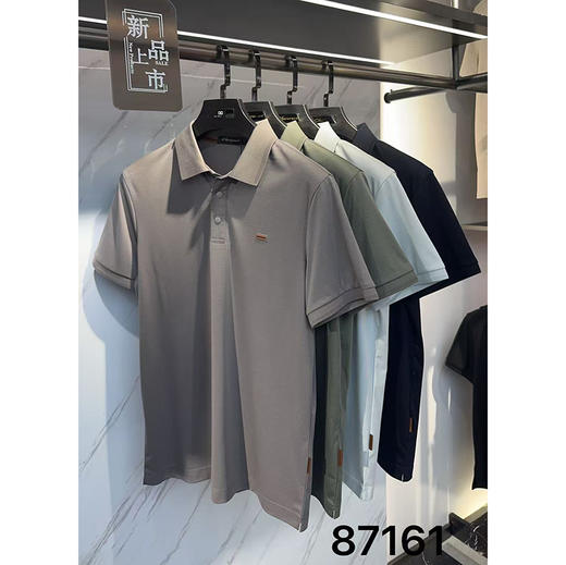 质感舒适男装夏季新款纯色优质面料短袖翻领男士上衣   XLM-CM8687161 商品图5