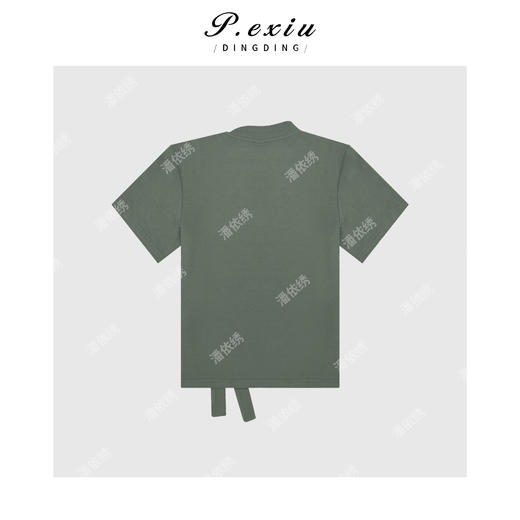 03-4潘依绣丁丁宠粉肌理感垂顺显瘦冰丝飘带短袖宽松上衣Q7469 商品图1