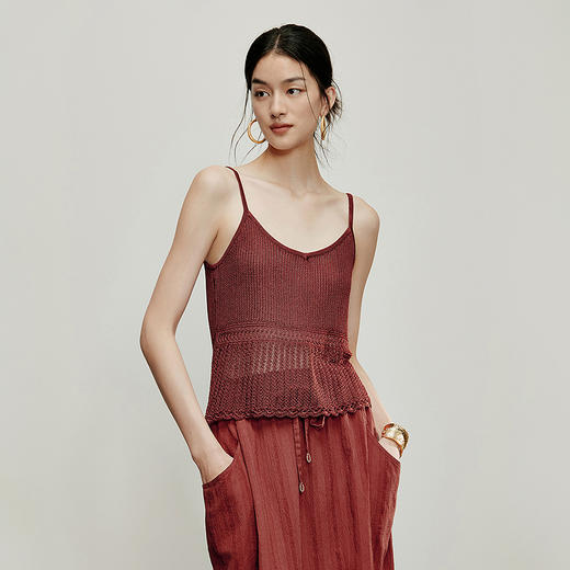 【林栖设计小店】手工系带|多色镂空肌理2026夏新款毛织外套针织两件套1962165 商品图12