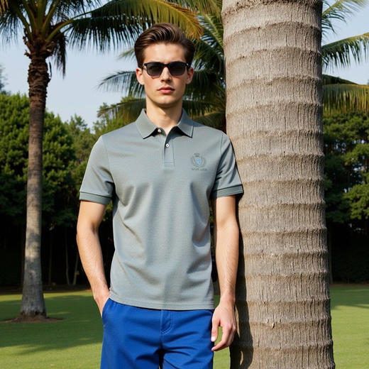 夏季经典小马标短袖polo衫含羊毛柔顺透气商务休闲T恤   XLM-CM8687148 商品图5