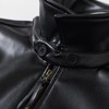 F031846春季新款简约大气纯色拉链翻领长袖皮衣单夹克外套 商品缩略图4