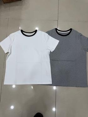 F0318113女装2026春季新款棉针织布T恤撞色圆领休闲短袖