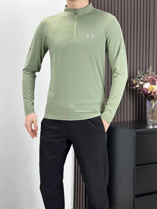 F031854春季跑步运动速干透气紧身立领开链长袖T恤 商品图8