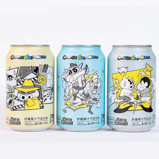 蜡笔小新柠檬果汁气泡饮料330ml 商品图0
