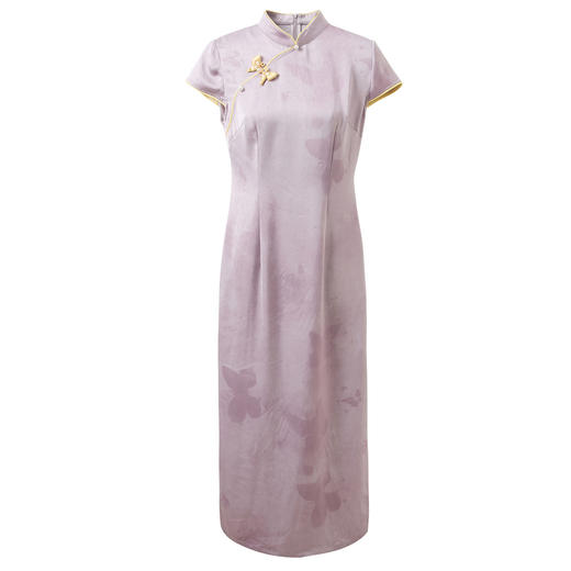 【紫定辉黄】三彩2026夏季新款改良旗袍连衣裙新中式立领长裙C 商品图4