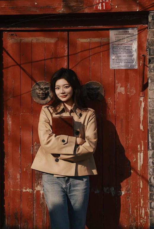 F031849春季新款短款老花卡其色短款巴恩风外套风衣 商品图11