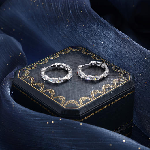 子佩集【清波水影】S925银耳环【Z16397】时尚扣环圆圈锆石2509 商品图8