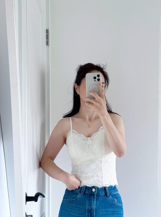 26春夏-绝美bi入！睫毛蕾丝美背/带胸垫吊带 商品图6