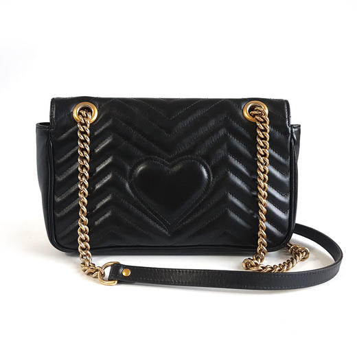 【95新】Gucci古驰Marmont系列443497黑金马蒙26链条包单肩斜挎包女士160326AK21 商品图3