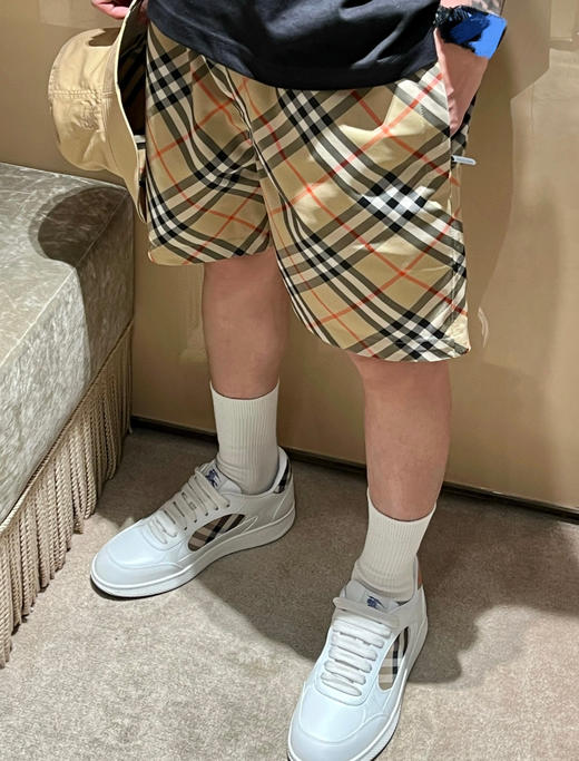 男款格纹刺绣短裤zh007 商品图3