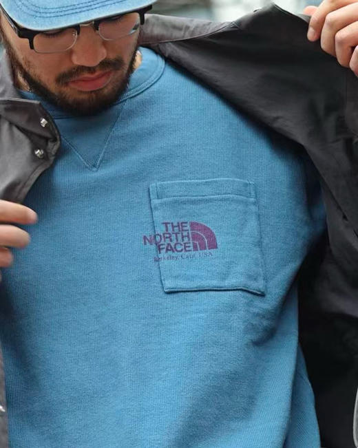 日单北面紫标口袋卫衣打底衫长袖 商品图2