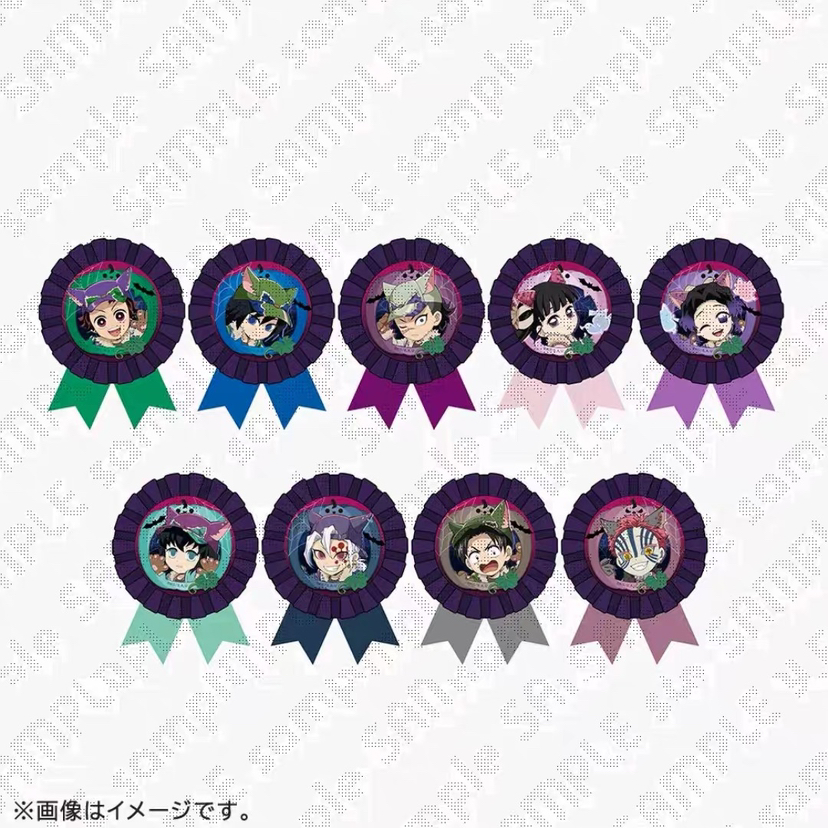 《鬼灭之刃》2025款万圣节限定盲盒缎带马口铁徵章A款(1/9)