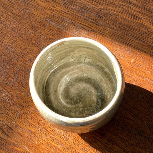 日本中古粗陶手作茶杯 带签章 X1531 商品图2