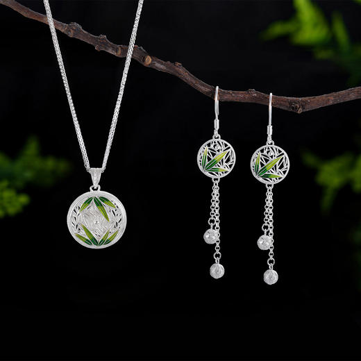 子佩集S990银【熊猫趴趴】耳环【DSEH003】大师工坊原创作品花丝珐琅彩2509 商品图1