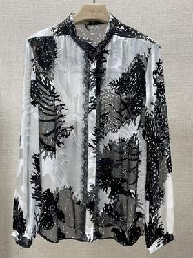 刺绣印花桑蚕丝上衣