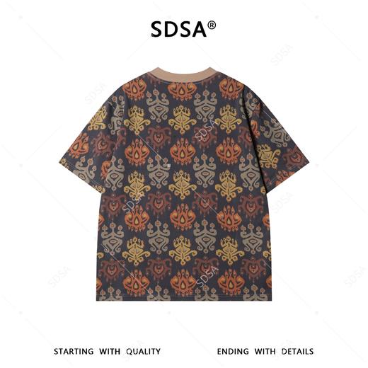 26T184SDSA男装2026新款高贵轻奢时尚撞色几何图腾满印圆领短袖T恤百搭 商品图5