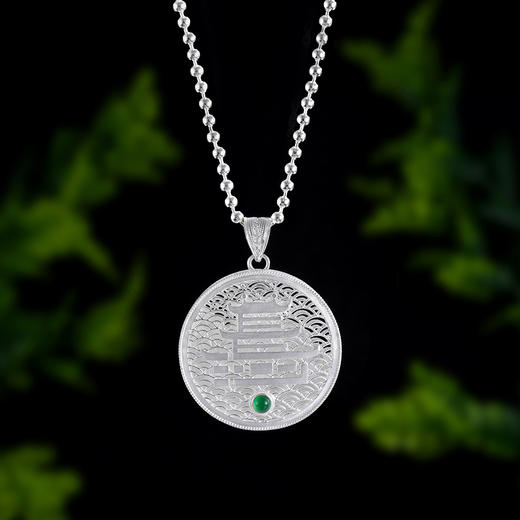 子佩集S990银【阁下天心】套链项链【DSDZ007】纯银花丝珐琅彩大师工坊原创作品2509 商品图3