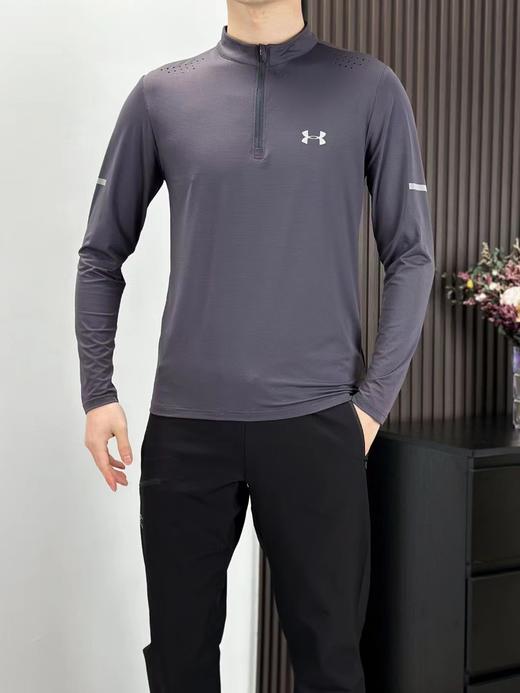 F031854春季跑步运动速干透气紧身立领开链长袖T恤 商品图12