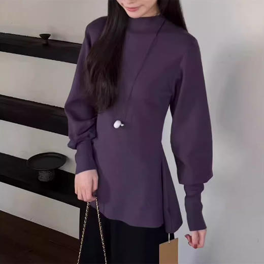 裁缝学苑AQ600法式半高领蝙蝠袖套头上衣纸样女装收腰内搭针织衫样板 商品图3