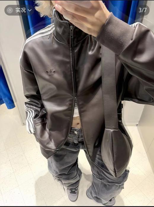 F0318109韩版仿皮立领美式复古三道杠学院风皮衣夹克外套 商品图5
