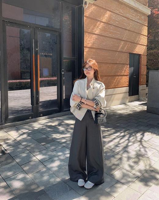 热门款~高级感设计感阔腿西装裤 商品图4