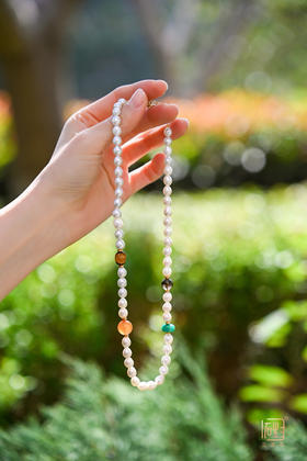 春日绽放 三生石吾行能量彩宝珍珠项链
