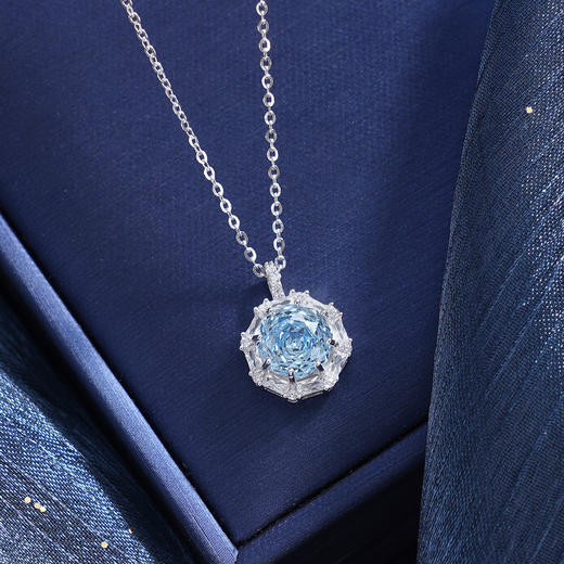 子佩集【蓝调旋律】S925银套链【YL-7466】时尚玫瑰切锆石项链2509 商品图4