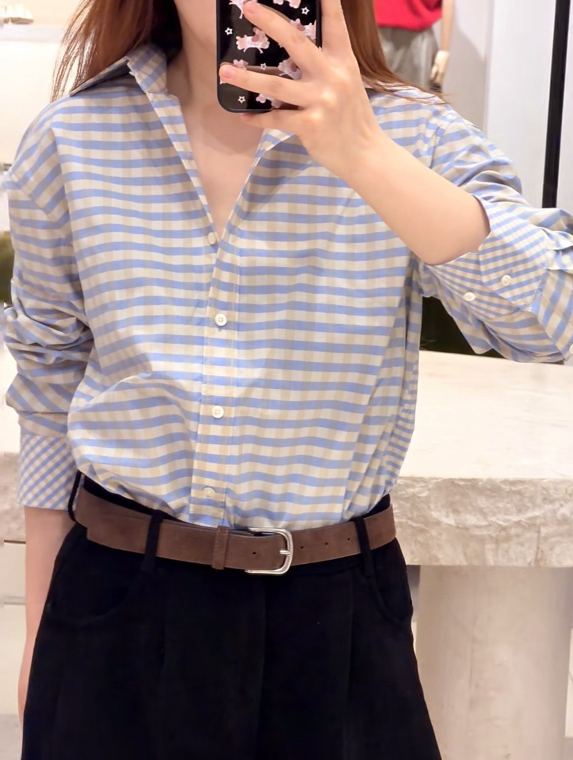 318-1 仅此一批 自留推荐 渠道货 ED高圆圆同款方格纹衬衫